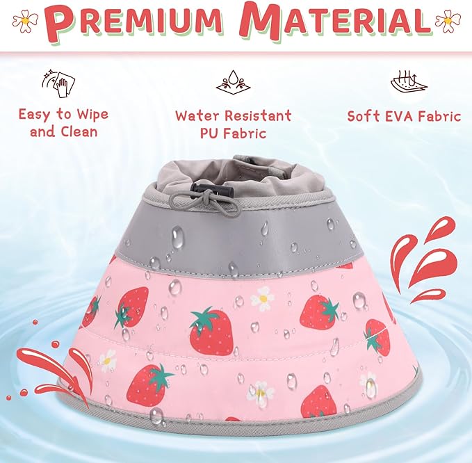 Cat Cone Collar Soft to Stop Licking, Adjustable, Foldable Lightweight Kitten Cones After Surgery Recovery for Cats & Kittens, Cat Cone Alternative (Pink, S)