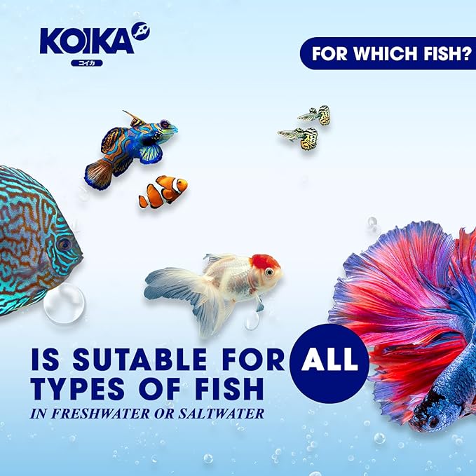 KOIKA BACM Natural Color Enhancement for Fish, Combination of Probiotic & Multi-Vitamins for Aquarium A, B6, B2, Pleasant Smell (BACM, 105ml)