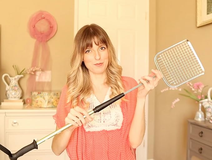 Sand Dipper Cat Poop Scooper & Chicken Poop Scooper - Rugged Big 6" Square Stainless Steel Long Handle for Home Kitty Litter Scoop & Farm Chicken Coop Scooper (Junior)