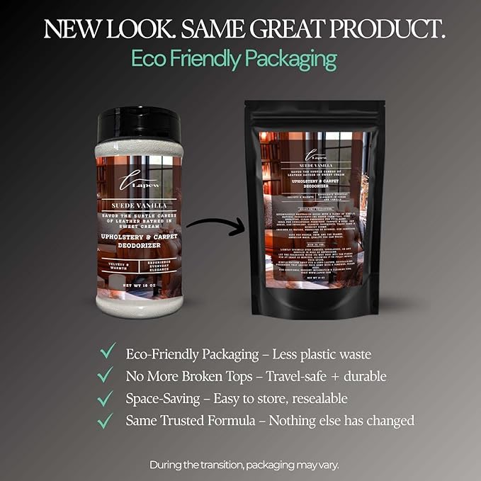 Suede Vanilla Carpet Freshener Powder: Powerful Odor Eliminator for Home, Upholstery Deodorizer, Carpet Deodorizer, Pet Urine, Cat Litter Box - Suede Vanilla Fragrance