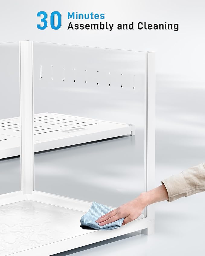 BUCATSTATE Hamster Cage 3.0: Metal Large Rat Cage Stackable with Top Access Easy Assemble 39.3L x 19.7W x 20.6H Inches Dwarf Syrian Hamster Tank for Gerbil Mouse (5.4 ft², White)