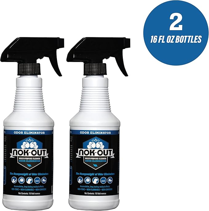 NOK OUT Odor Remover, Pet Deodorizer and Cleaning Spray, Made in the USA, 16 Fluid Ounce Spray, 2-Pack