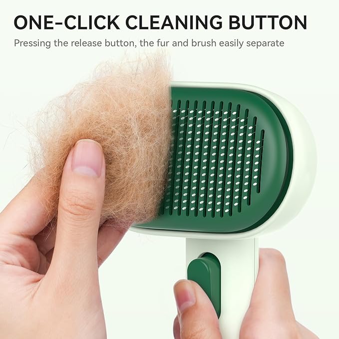 Aumuca Cat Brush for Shedding, Cat Brushes for Indoor Cats, Horses Grooming Deshedding Brush for Dog Kitten Horse Massage Removes Loose Fur, Forest Green