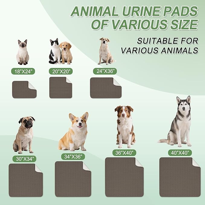 Washable Pee Pads for Dogs, 2 Pack Reusable Puppy Pads Dog Pads, Non-Slip Dog Pee Pads, Leakproof Pet Pee Pads Wee Wee Pads for Dogs. (Coffee, 30"x34"(Pack of 2))