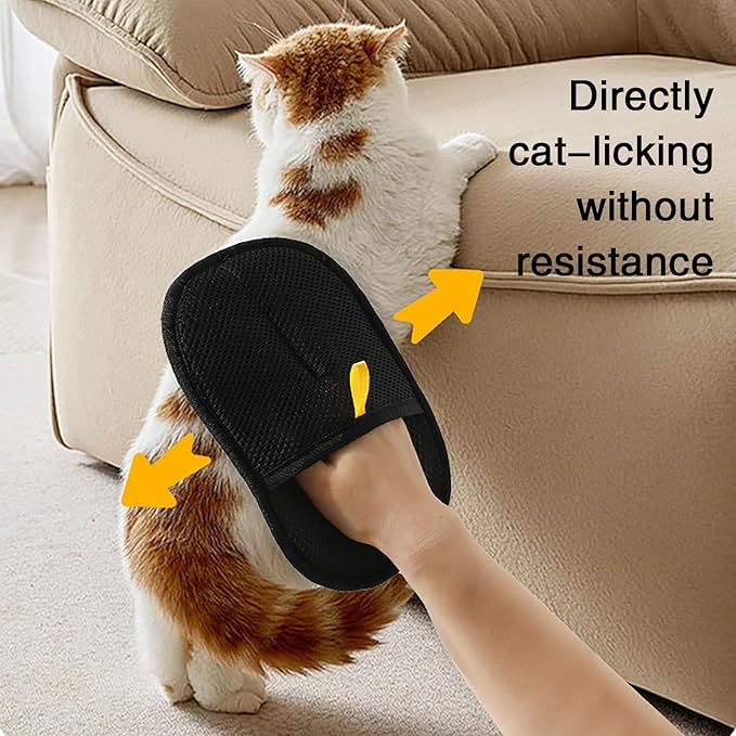 3Pcs Electrostatic Pet Hair Cleaning Gloves, 2025 Pet Hair Remover Glove, Washable Reusable Dogs Cats Hair Gloves for Furniture Bed Sheets Couch Clothes Carpet Car Seat