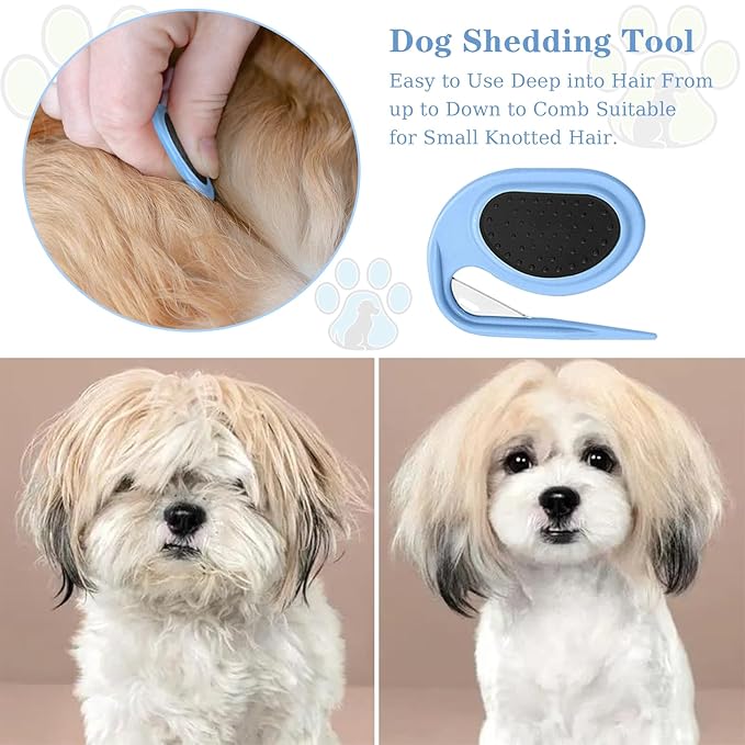 Knotting and Grooming Comb - Multifunctional Pet Hair Removal Tool for Cats, Dogs, Knot Remover and Opener for Loose, Knotted Hair