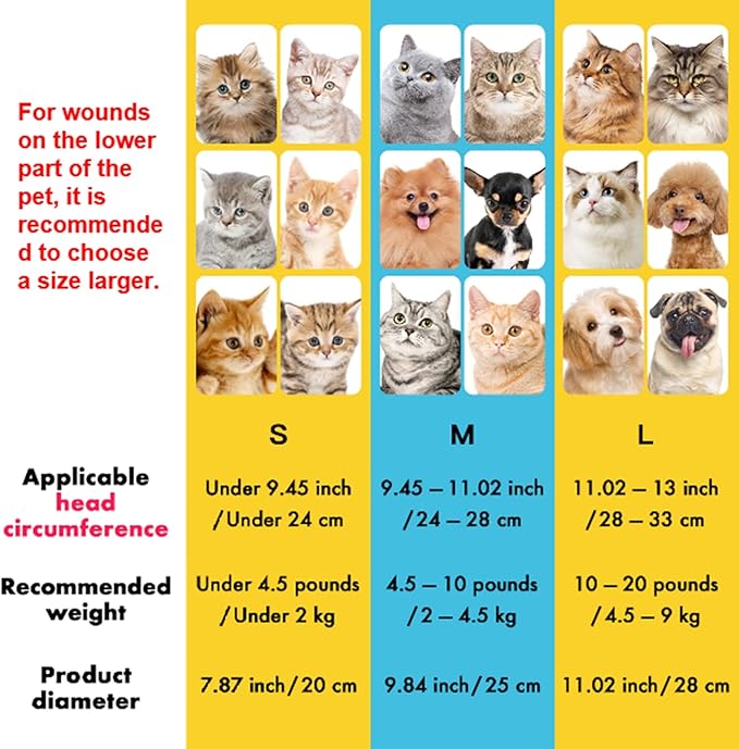 EWES Cat Cone Collar Soft M Size,Alternative Neck Cones to Stop Licking,Comfy Elizabethan Collars After Surgery Neuter,Donut Collar for Pet Cat Dog Kitten e Collar Recovery Shame