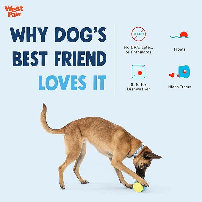 WEST PAW Zogoflex Limited Edition Toppl Treat Dispensing Dog Toy Puzzle – Interactive Chew Toys for Dogs – Dog Toy for Moderate Chewers, Fetch, Catch – Holds Kibble, Treats, Small 3", Mint