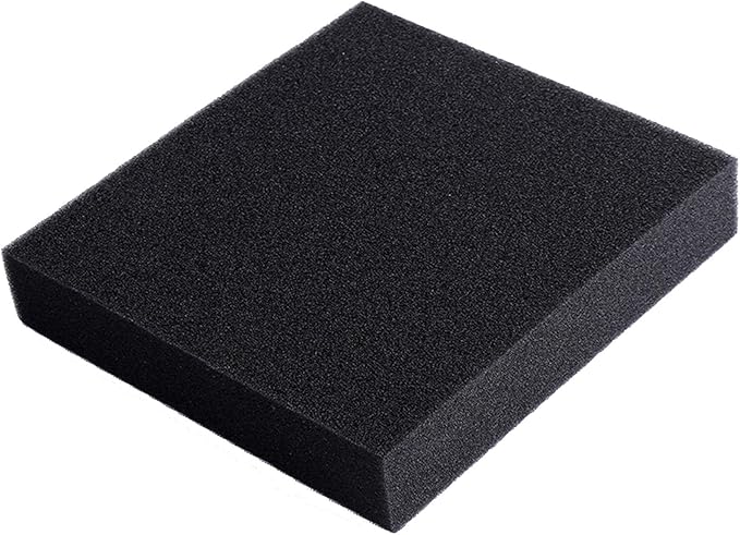 AQUANEAT Aquarium Filter Sponge Open Cell Foam Sheet Bio Sponge Filter Media Pad HMF Fish Tank Sump Divider (11" Lx 10.25" W x 2" H, Black)