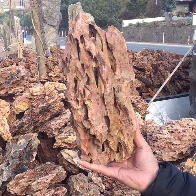 Natural Dragon Rock Carefully Selected Mixed Sizes, Decorative Aquarium Rocks, Aquarium Stones for Fish Tank (7.1lb-Large)