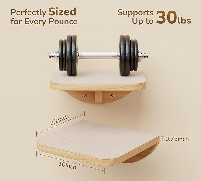 Wall Mounted Cat Steps 2 Pack – Square Wood Cats Shelves with Felt Cushions for Climbing, Jumping & Resting