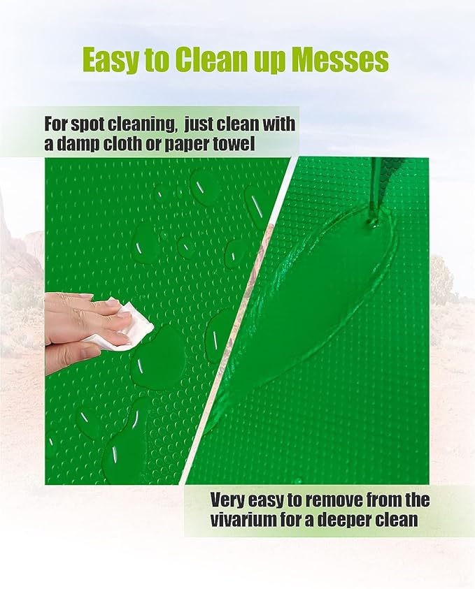 Bearded Dragon Tank Accessories, Reptile Substrate Floor for Bearded Dragon Enclosure 4x2x2, Leopard Gecko Tank Liner Mat for 120 Gallon Reptile Tank, Green