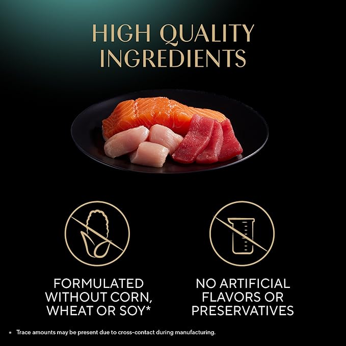 Sheba Perfect Portions Wet Cat Food Cuts in Gravy Variety Pack, Roasted Chicken Entree, with Sustainable Salmon, 2.6 oz. Twin-Pack Trays (18 Count, 36 Servings) (Pack of 2)