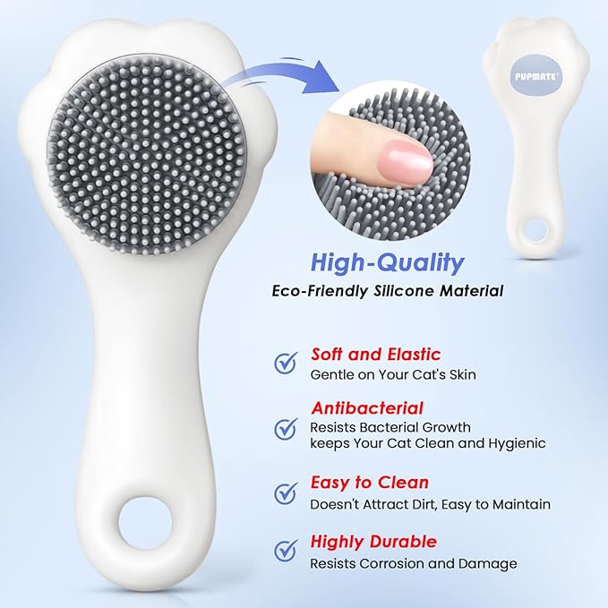 Cat Waterless Shampoo with Brush - No Rinse Formula for Quick Clean Between Baths, Hypoallergenic & Detangling, Reduce Itchy Skin Shedding, Vet-Recommended for Kittens/Senior Cats,Unscented