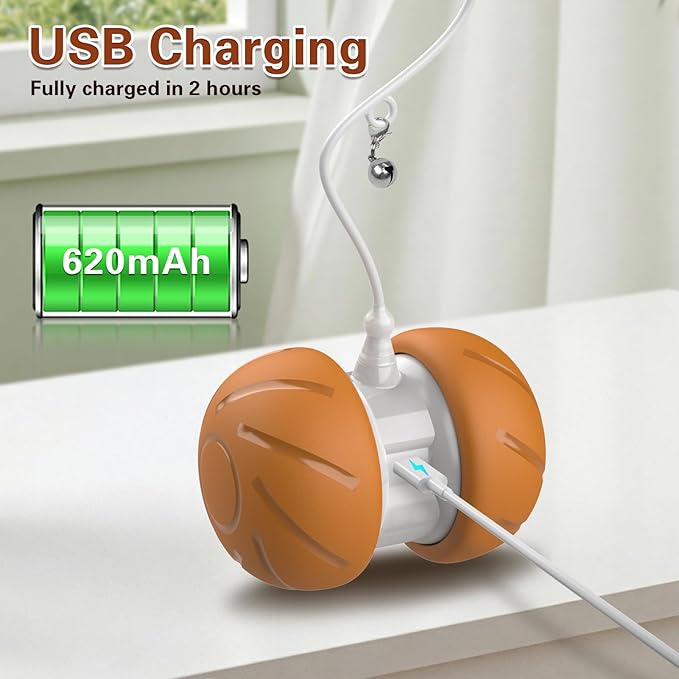 Cat Toys for Bored Indoor Adult Cats,Interactive Flying Feather Teaser,Automatic Moving Robot Cat Toy,Touch Activated Kitten Toy,Rechargeable Cat Enrichment Exercise Toys