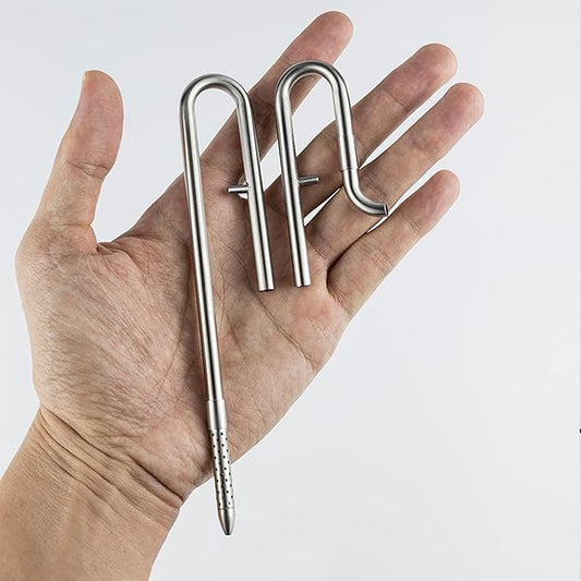 LANDEN 304 Stainless Steel Lily Pipes with Clamps for Rimless Glass Aquarium, Inflow and Outflow Set (Pipe Diameter 6mm)