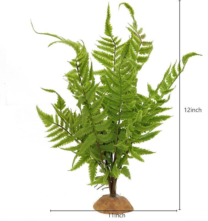 JIHAQUA Lifelike Reptile Tank Plant Decor - Realistic Artificial Plastic Plant for Terrariums and Pet Enclosures (Style B)