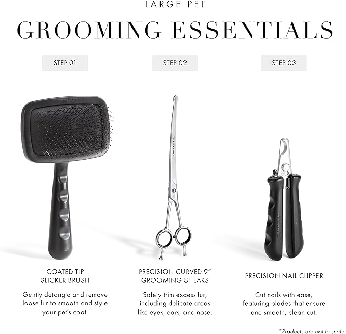 Tweezerman 9" Pet Grooming Scissors with Safety Round Tips, Professional Curved Grooming Shears for Medium to Large Dogs