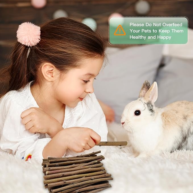 250g Natural Peach Wood Chew Sticks for Rabbits, Hamsters, Chinchillas - Extra Hard Teeth Grinding Toy | Untreated, Safe & Long-Lasting Rodent Chews