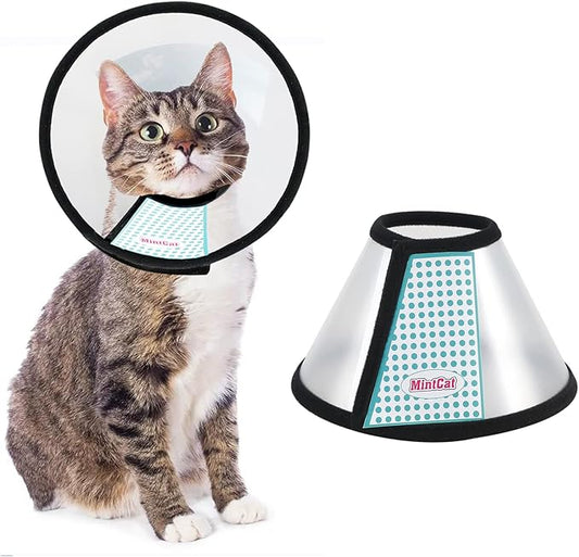 Cat Cone, Adjustable Recovery Pet Cone Elizabethan Collar for Cats Rabbit, 8.1 Inches Cat Cone Collar Soft, Protective Cat Cones to Stop Licking, Lightweight Practical Kitten Cone