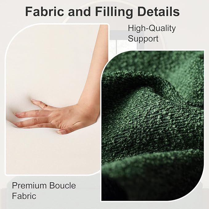 Storage Ottoman Bench, End of Bed Bench for Bedroom, 47" Boucle Upholstered Entryway Shoe Seat Benches, Holds up to 660 lb Storage Ottoman, Padded Blanket Chest Stool Foot Rest for Living Room Green