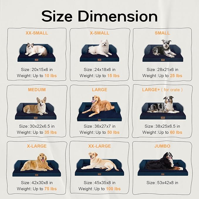 Small Dog Bed and Cat Sofa Waterproof Orthopedic Dog Beds for Small Dogs Cat Bed Comfy Pet Couch Sofa Beds with Washable Removable Cover & Non-Slip Bottom