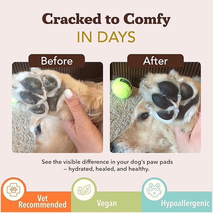 Natural Dog Company PawTection Balm for Dogs, Dog Paw Protector, Moisturizing Dog Paw Balm for Dry, Cracked Pad, Protects Paw from Extreme Weather, Paw Lotion for Allergies & Itching (2 oz Tin)