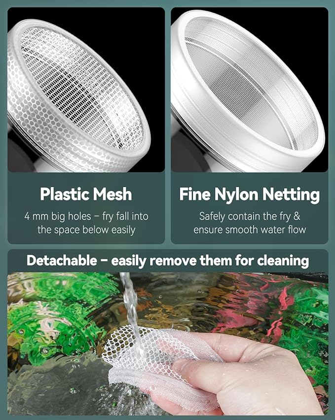 Pawfly Large Breeder Box for Fish Tank, Floating Guppy Breeder Box, Plastic Hatchery Incubator Isolation Box for Shrimp Betta Clownfish, Baby Fish Separator for Aquarium