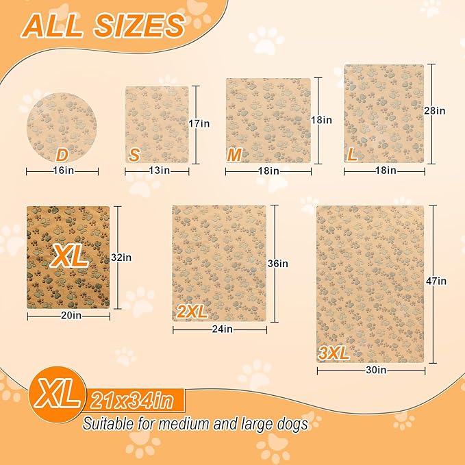 Dog Heating Pad，32×20 In Heating Pad For Dogs, Intelligent Temperature Control Switch With Normally Open On Function,Whelping Box With Reinforced Electric Wire Rope, Plush Fabric Cotton Cover-Apricot