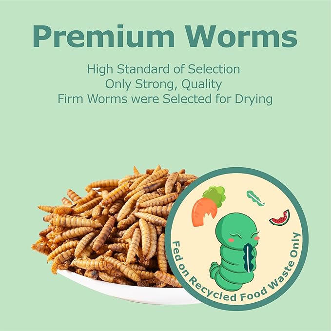 5.5LB Dried Black Soldier Fly Larvae, More Calcium Than Dried Mealworms, High Protein Chicken Feed, Poultry Treat