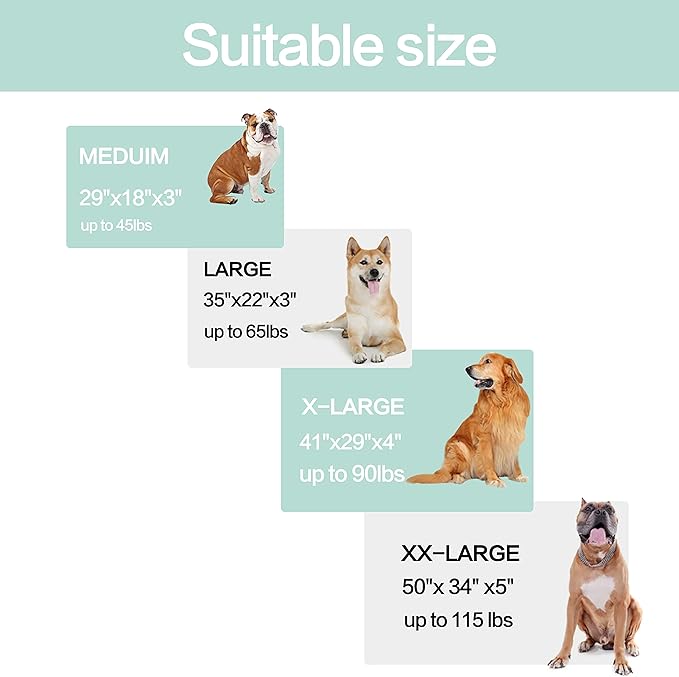 Orthopedic Memory Foam Dog Bed, Cooling Dog Beds for Extra Large Dogs -Waterproof Pet Bed for Crate with Removable Washable Cover, XL(41inch,90Lbs)