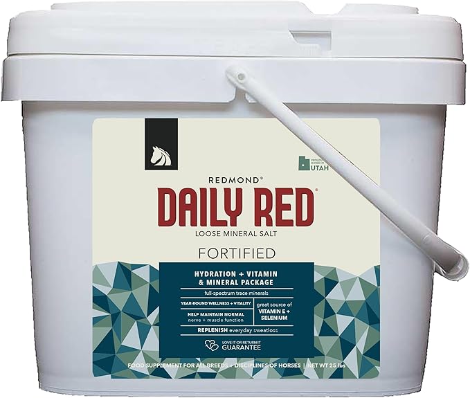 Daily Red Complete Wellness, Fortified Mineral Mix Supplement for Horses, 25lb Bucket