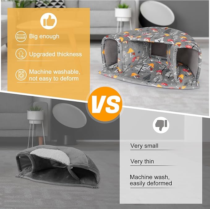 Unicorn Catcher Guinea Pig Hideout - Large Cozy Bed, Warm House, Washable Tunnel Accessories for Small Pets: Hamster, Chinchilla, Bunny