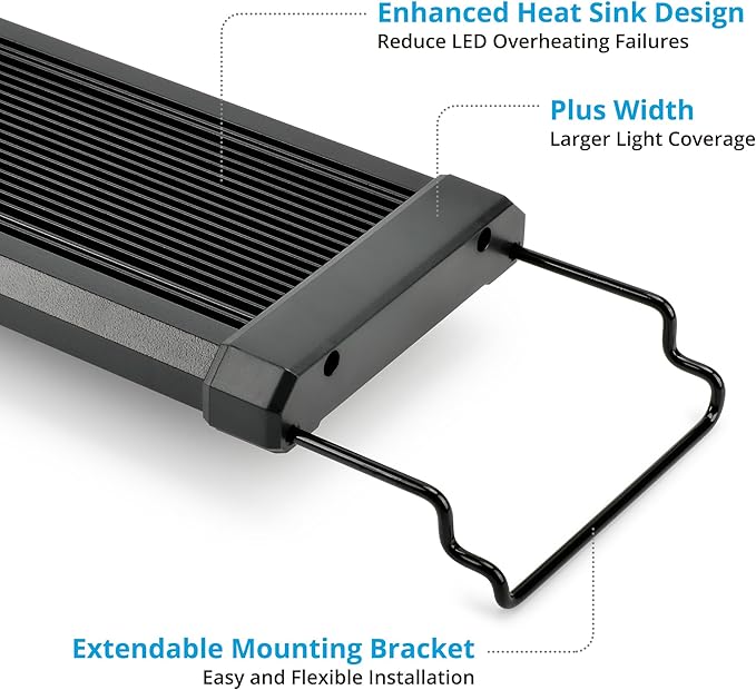 NICREW ClassicLED Plus LED Aquarium Light with Timer, 27 Watts, for 36 to 48 Inch Fish Tank Light, Daylight and Moonlight Cycle