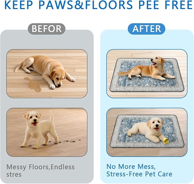 Washable Pee Pads for Dogs 2 Pack, Absorbent Reusable Puppy Pads Waterproof, Leakproof & Non-Slip Whelping Pad, Potty Training Pads for Dogs Playpen Mat 24x36