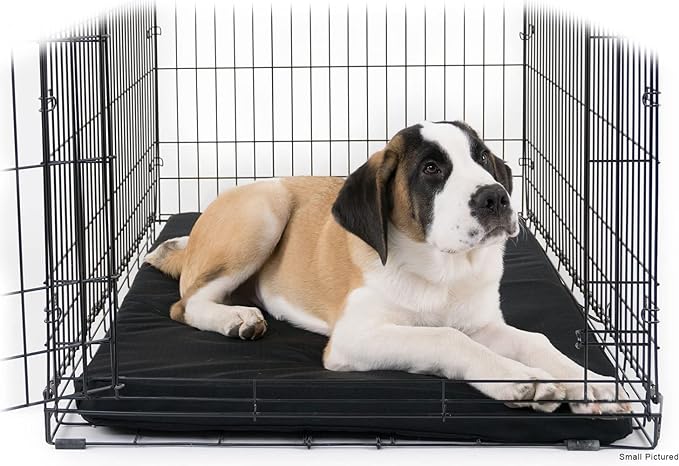 K9 Ballistics Tough Ripstop Orthopedic Dog Crate Bed - Durable Pad with Washable Cover, for Wire Crates, Tie-Downs Included, Size: Small 29"x18", Blue Quartz