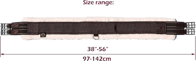 T TEKE Daily English Girths for Horses: Padded with Fleece, Double-Sided Heavy-Duty Elastic and Stainless Steel Buckles (Sizes 38”-56")"