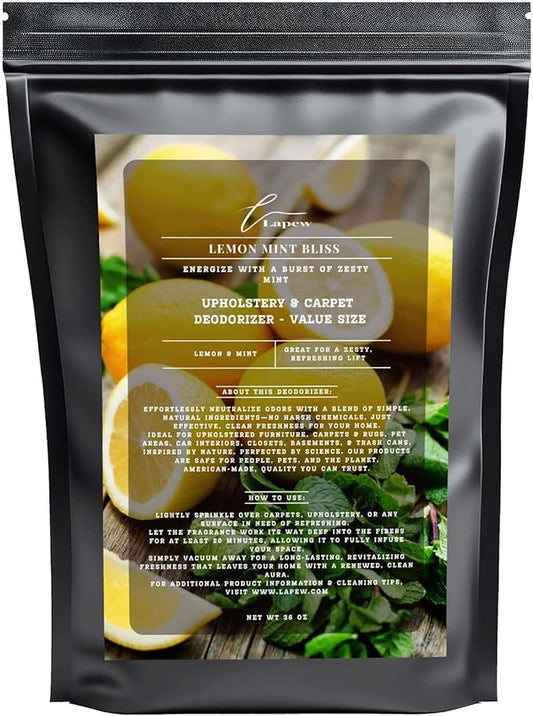 Lemon Mint Bliss Carpet Freshener Powder Refill 36 oz | Powerful Odor Eliminator for Home | Upholstery Deodorizer | Carpet Deodorizer | Pet Urine | Cat Litter Box