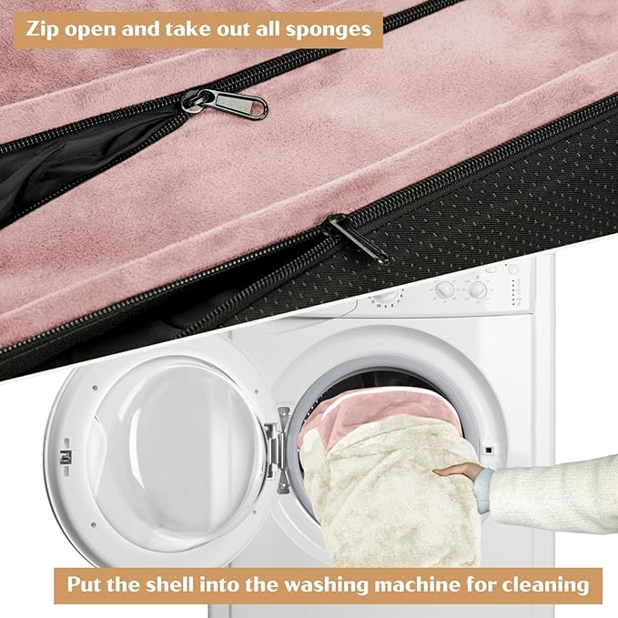 Comfort Expression Small Dog Beds Waterproof Orthopedic Foam Dog Sofa Beds for Small Dogs Comfy Pet Bed with Washable Removable Cover & Non-Slip Bottom(X-Small,Pink)