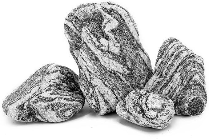 Natural Aquarium Stones Silver Seiryu Rock Mountain Stone for Aquariums and Terrariums Animal Feeding Box, Micro Landscape, Stone Landscape and Bonsai.(20lb 2-9inch 7-8Pcs)