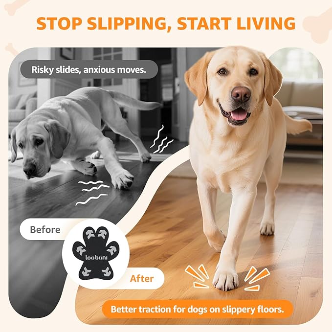 Loobani Paw Pads for Dogs Traction: Anti Slip Dog Paw Grippers for Senior Dogs Walking on Hardwood Slippery Floors - Dog Paw Protector Stickers for Prevent Licking & Wound Care, Easy Using