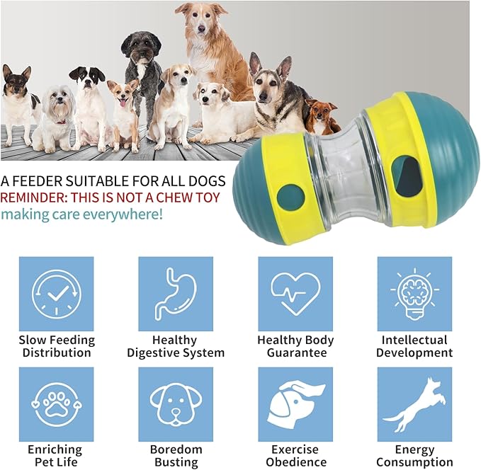 Interactive Dog Toys to Keep Them Busy, Puppy Puzzle Adjustable Food Dispenser Slow Feeder, Enrichment Treat Dispensing Toy Ball for Large/Medium/Small Breed Dogs Pet Gift (Yellow)