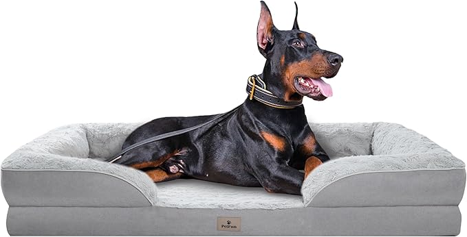 XXL Orthopedic Dog Bed - Washable Dog Sofa Beds for Giant Dogs, Supportive Foam Pet Couch Bed with Removable Washable Cover, Waterproof Lining and Nonskid Bottom