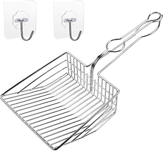 All Metal Litter Scoop, Solid Metal Sifter, Cat Litter Scoop Metal Jumbo, Cat Urine Scoop, Litter Scooper with Holder, Litter Scooper Holder, Jumbo Cat Litter Scoop Sifter Scooper Holder