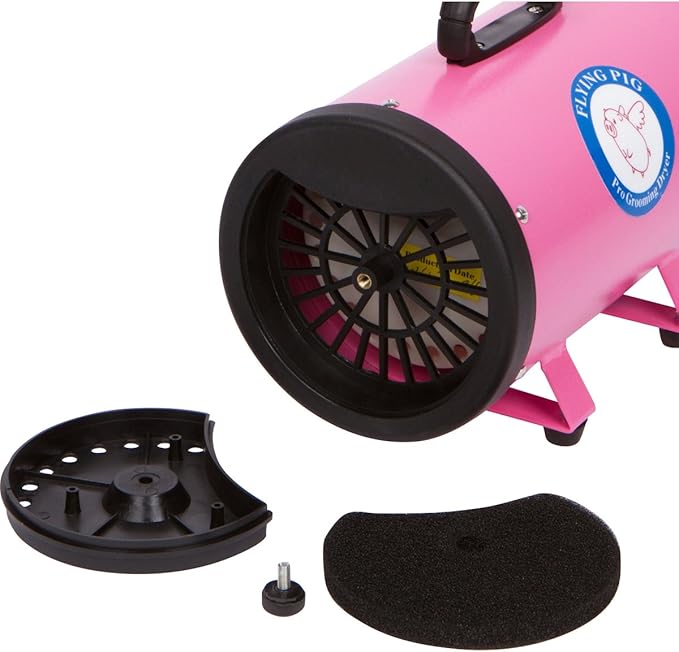 Flying Pig High Velocity Dog Pet Grooming Dryer w/Heater (Model: Flying One, Pink)