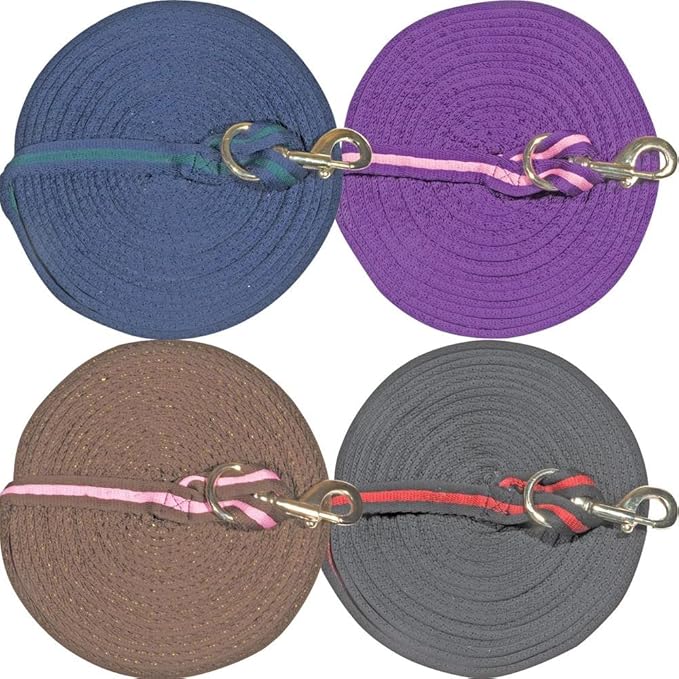 Dura-Tech Cushion Lunge Line for Horses | Stable Use & Horse Training | Horse Lunge Line with Snap | Durable Horse Lead Rope | 30 Foot Length | Replaceable Brass Snap