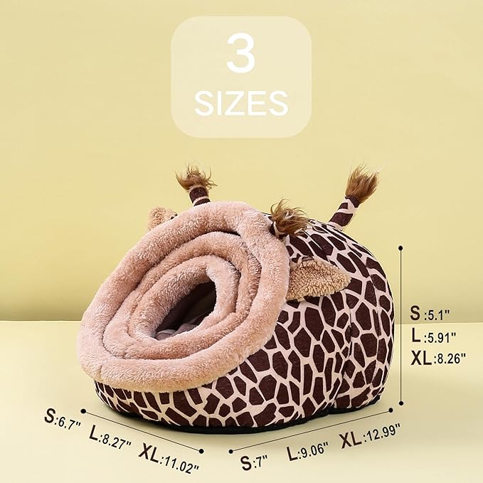 JanYoo Hamster Guinea Pig Supplies Bed Accessories House Hedgehog Cage Supplies Chinchilla Ferret Rat Gerbil (S,Giraffe)