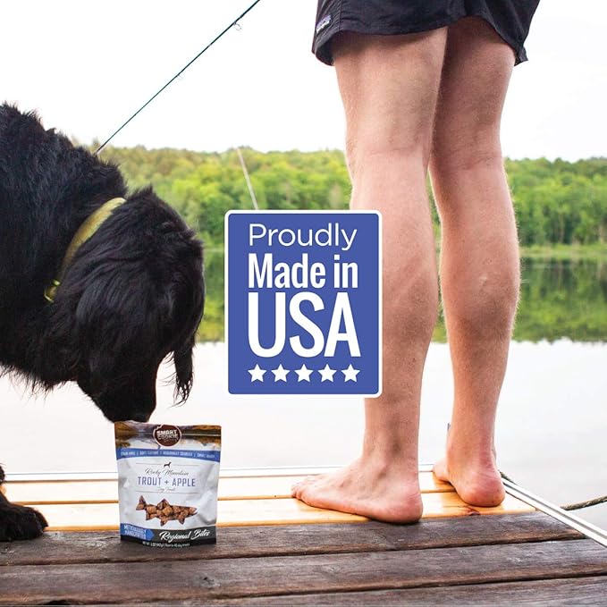 Smart Cookie All Natural Dog Treats - Trout & Apple - Training Treats for Dogs with Allergies, Sensitive Stomachs - Soft Dog Treats, Grain Free, Chewy, Human-Grade, Made in USA - 5oz, Pack of 3