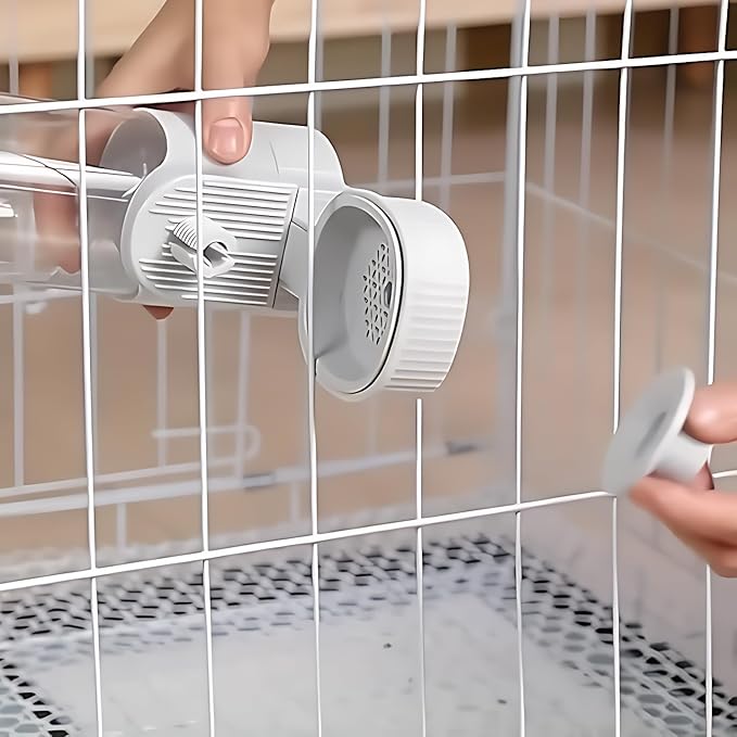 GPY Automatic Hanging Gravity Pet Feeder and Water Dispenser Set ，Automatic Dog Feeder and Dog Water Dispenser for Dogs Cats Pets Animals Large Capacity (Blue Water Feeder&Food Feeder) (Grey)