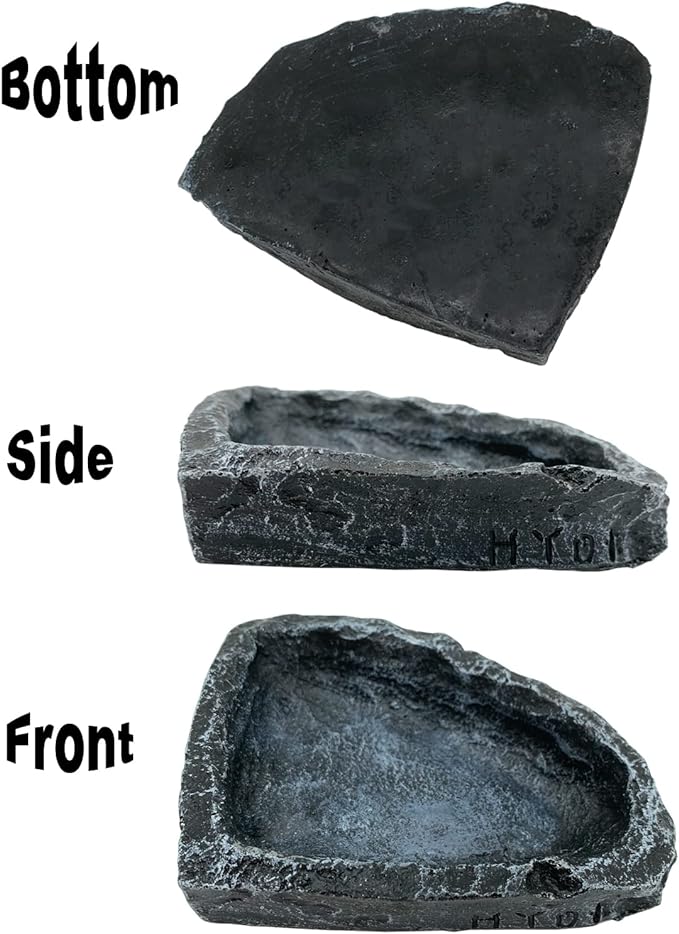 Reptile Water Dish Food Bowl, 2 Pack Reptile Feeding Dish Corner Bowl Terrarium Bowls for Bearded Dragon Lizard Frog Gecko Tortoise Hermit Crab